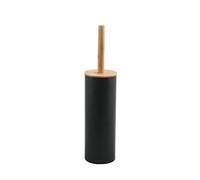 Spirella Brosse WC avec Support Acier & Bambou Adonis Gris Noir Mat - Poils résistants en Silicone