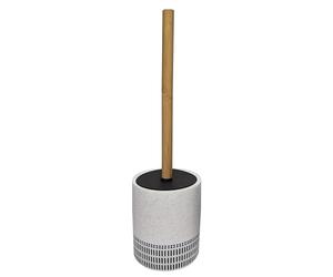 Spirella Brosse WC avec Support polyrésine & Bambou Yuma Noir & Blanc