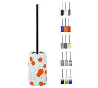 Spirella, Brosse WC avec Tube en Porcelaine avec Motif à Bulles Noir Orange Bubbles