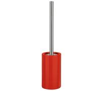 Spirella Brosse WC Porte-Balai Toilette Pot à Balai „Tube“ Ensemble WC à Poser en Céramique et Acier Inoxydable Rouge