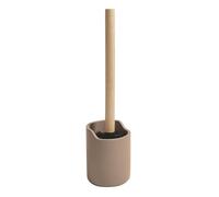 SPIRELLA - Brosse WC Sybella - Design Moderne - Support Murale INOX - Ø9.4 x 37 cm - Couleur Cappuccino - Tête Interchangeable en Silicone - Style Scandinave - Fixation Autoadhésive