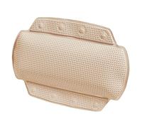 Spirella - Coussin de Baignoire en PVC Alaska - Appui-Tête Ergonomique avec Ventouses pour Un Maintien Optimal - Coussin de Bain Confortable et Étanche - Beige - 32 x 23 cm