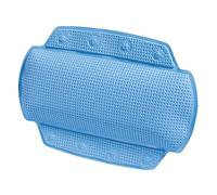 Spirella - Coussin de Baignoire en PVC Alaska - Appui-Tête Ergonomique avec Ventouses pour Un Maintien Optimal - Coussin de Bain Confortable et Étanche - Bleu Clair - 32 x 23 cm