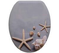 Spirella Couvercle de WC en Panneau MDF avec charnières en Acier Inoxydable Brillant