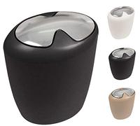 Spirella Design Poubelle Push „Etna“ HIPS Salle de Bains 7 litres à Couvercle pivotant Poubelle à cosmétiques Récipient à ordures (HxLxP): 30 x 25 x 18 cm Noir