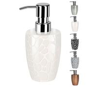 Spirella Distributeur de Savon Céramique Darwin Pebble Blanc Brillant