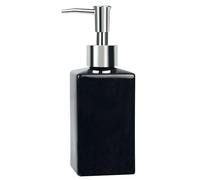 Spirella - Distributeur de Savon Céramique Quadro - Élégant et Pratique pour Votre Salle de Bain - Facile à Remplir et à Utiliser - Parfait pour Un Usage Quotidien - Noir
