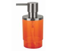 Spirella, Distributeur de Savon en Acrylique Transparent, Design Élégant et Pratique pour Salle de Bain, Idéal pour Un Usage Quotidien, Accessoire de Salle de Bain, Couleur Orange Transparent
