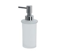 Spirella, Distributeur de Savon en Verre et Acier Chromé, Design Élégant et Moderne pour Salle de Bain, Idéal pour Un Usage Quotidien, Taille : 250 ML, Couleur : Blanc