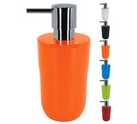 Spirella, Distributeur de Savon Liquide élégant et Pratique pour Salle de Bain ou Cuisine, capacité de 300 ML, Dimensions 7,5 x 7,5 x 16,5 cm, Couleur Orange