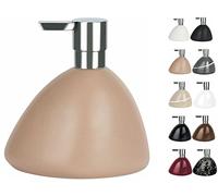 Spirella Distributeur de Savon Liquide „Etna“ Céramique Distributeur de Lotion avec doseur en ABS chromé Capacité 400 ML Bahama Beige