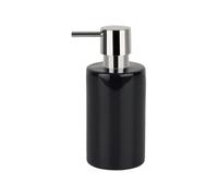 Spirella Distributeur de Savon Liquide „Tube“ Céramique Distributeur de Lotion avec doseur en ABS chromé Capacité 300 ML (ØxH): 7 x 16 cm - Noir