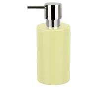 Spirella Distributeur de Savon Liquide „Tube“ Céramique Distributeur de Lotion avec doseur en ABS chromé Capacité 300 ML (ØxH): 7 x 16 cm - Jaune