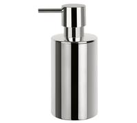 Spirella - Distributeur de Savon Tube - avec Pompe en Acier Inoxydable - Distributeur de Savon Liquide - Porcelaine - 300 ML - Durable et Robuste - Argenté