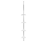Spirella Etagère d'angle de Douche Auto-portée Perth 235-280 cm Aluminium Blanc telescopique - sans perçage - 4 tablettes
