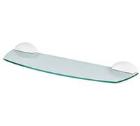 Spirella, Étagère Moderne Collection Lemon en ABS et Verre de sécurité, Design élégant pour Rangement Pratique, Dimensions 40 x 12,5 cm, Couleur Blanche