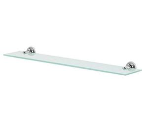 Spirella, Étagère Moderne en métal chromé et Verre de sécurité, Design élégant pour Un Rangement Pratique et stylé, Dimensions 60 x 12 cm, Couleur Gris