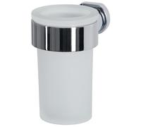 Spirella Gobelet à Fixer Verre & Acier chromé Milo Blanc