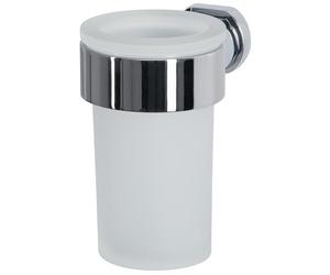 Spirella Gobelet à Fixer Verre & Acier chromé Milo Blanc