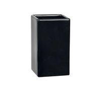 Spirella - Gobelet Céramique Quadro - Accessoire Pratique et Esthétique pour Votre Salle de Bain - Facile à Nettoyer et particulièrement résistant à l'humidité - Noir