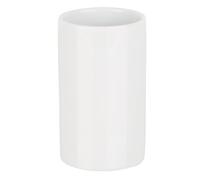 Gobelet salle de bain en porcelaine - TUBE - Blanc - 11,5x7x7 cm
