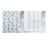 Spirella Lot de 2 Rideaux de Douche Bleu | traitement anti-moisissure, lavable en machine