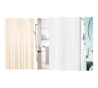 Spirella Lot de 2 Rideaux de Douche Polyester Beige et Blanc | traitement anti-moisissure, lavable en machine, beige / blanc