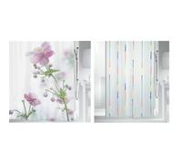 Spirella Lot de 2 Rideaux de Douche Polyester Blanc | traitement anti-moisissure, lavable en machine