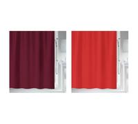Spirella Lot de 2 Rideaux de Douche Polyester Bordeaux et Rouge | traitement anti-moisissure, lavable en machine, bordeaux / rouge