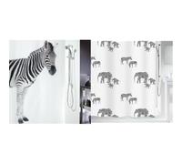 Spirella Lot de 2 Rideaux de Douche Polyester Noir | traitement anti-moisissure, lavable en machine