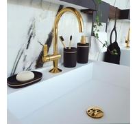Spirella Lot de 3 Accessoires de Salle de Bain BLY Noir & Doré