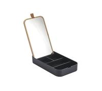 Spirella Miroir & Boîte à Bijoux Bambou & PS carré ALAIS Noir