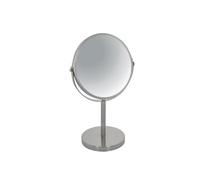Spirella Miroir de Maquillage à Poser Miroir de beauté Miroir cosmétiques Double Face Miroir de courtoisie pivotant „Sydney“ grossissement x2 - Argent satiné