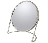 Spirella Miroir de Maquillage à Poser Miroir de beauté Miroir cosmétiques Double Face Miroir de courtoisie pivotant „Akira“ grossissement x5 - Taupe Mat