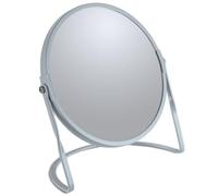 Spirella Miroir de Maquillage à Poser Miroir de beauté Miroir cosmétiques Double Face Miroir de courtoisie pivotant „Akira“ grossissement x5 - Bleu Ice Mat