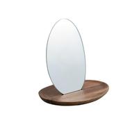 Spirella Miroir de Maquillage à Poser Miroir de beauté Miroir cosmétiques Miroir de courtoisie avec Tablette „Alesia“ Bois Acacia