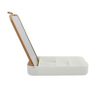 Spirella Miroir de Maquillage en Bambou avec étagère pour Maquillage et cosmétiques Blanc Alais Naturel