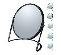 Spirella Miroir de Maquillage à Poser Miroir de beauté Miroir cosmétiques Double Face Miroir de courtoisie pivotant „Akira“ grossissement x5 - Noir Mat