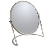 Spirella Miroir de Maquillage à Poser Miroir de beauté Miroir cosmétiques Double Face Miroir de courtoisie pivotant „Akira“ grossissement x5 - Taupe Mat