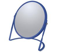 Spirella - Miroir grossissant sur Pied Akira - Acier Robuste - Double Face avec Grossissement x5 et Miroir Classique - Pivotant à 360° - Bleu Roi