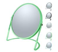 Spirella Miroir de Maquillage à Poser Miroir de beauté Miroir cosmétiques Double Face Miroir de courtoisie pivotant „Akira“ grossissement x5 - Vert Mat