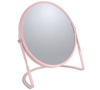 Spirella - Miroir grossissant sur Pied Akira - Acier Robuste - Double Face avec Grossissement x5 et Miroir Classique - Pivotant à 360° - Rose Mat