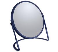 Spirella Miroir de Maquillage à Poser Miroir de beauté Miroir cosmétiques Double Face Miroir de courtoisie pivotant „Akira“ grossissement x5 - Bleu foncé Mat