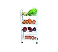 Spirella MSV Desserte de Cuisine avec 4 Niveaux 84x40x25,5cm de métal en Blanc, 5 cm