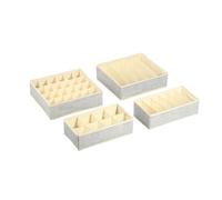 Spirella MSV Lot de 4 Boîtes Tiroir de Rangement micrcoaéré et Respirant avec Compartiments Gris