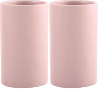Spirella Porte-Brosse à Dents en céramique - Tube de 7 x 11,5 cm - Rose Mat (Lot de 2)