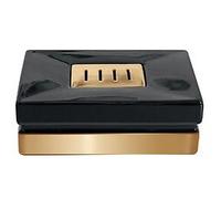 Spirella Porte savon C?ramique ROMA Noir et Or