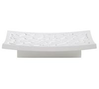 Spirella, Porte-Savon décoratif en polyrésine élégant et Moderne, idéal pour la Salle de Bain, Dimensions Pratiques de 12,5 x 8,5 x 2,2 cm, Finition Blanche Mate