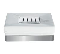 Spirella Porte savon Roma Porcelaine Blanc & Argent