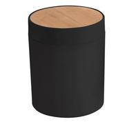 Spirella Poubelle à Bascule de Salle de Bain Bambou ALAIS 2,5L Noir